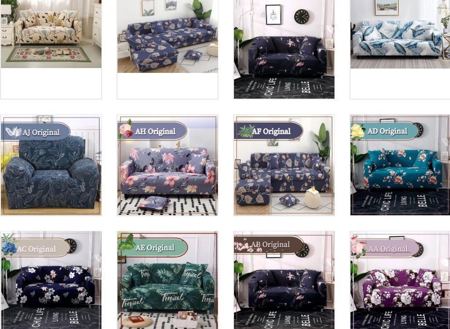 HKM-927891 Elastic All-Inclusive Sofa Cover for Various Sizes with Pillowcases