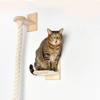 HKM-9279165 Wall-Mounted Cat Climbing Toy with Jute Rope Jumping Platforms