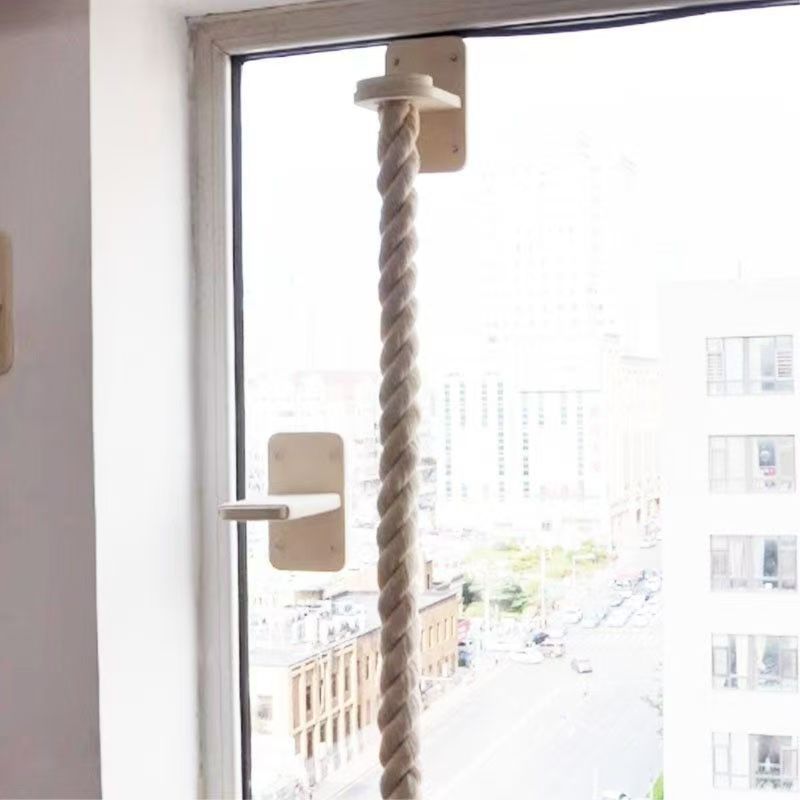 HKM-9279165 Wall-Mounted Cat Climbing Toy with Jute Rope Jumping Platforms