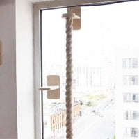 HKM-9279165 Wall-Mounted Cat Climbing Toy with Jute Rope Jumping Platforms