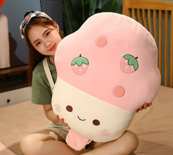 HKM-927955 Fruit Ice-Cream Plush Toy Soft Fruit Pillow for Home Sofa Decor