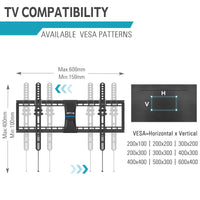 HKM-928019 Tilting TV Wall Mount Bracket for VESA 600x400 with UL Safety Certification