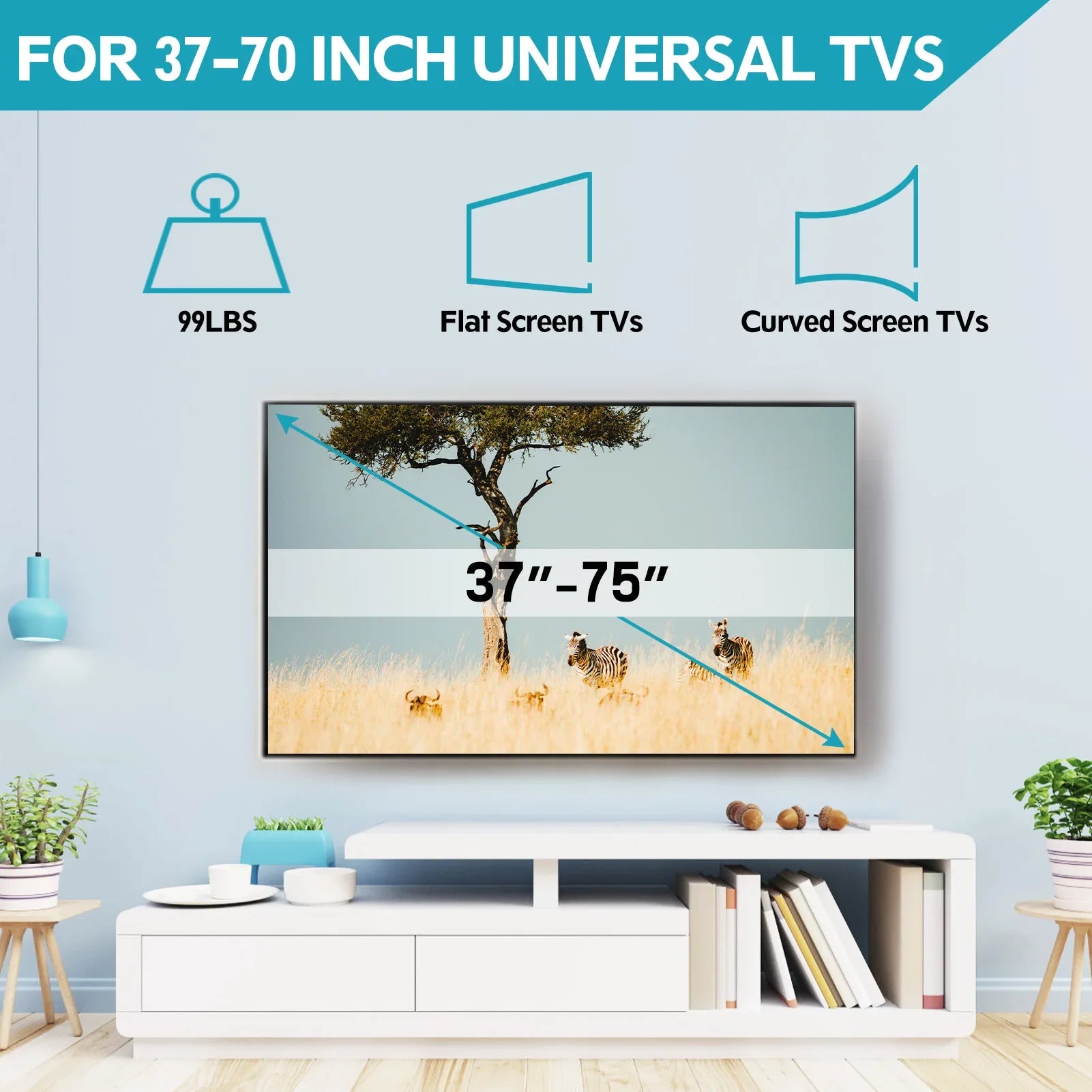 HKM-928019 Tilting TV Wall Mount Bracket for VESA 600x400 with UL Safety Certification