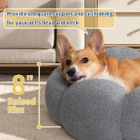 HKM-9281597 Fluffy Flower Design Calming Pet Bed for Indoor Cats and Dogs | Non-Slip, Machine Washable, Eco-Friendly