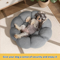 HKM-9281597 Fluffy Flower Design Calming Pet Bed for Indoor Cats and Dogs | Non-Slip, Machine Washable, Eco-Friendly