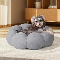 HKM-9281597 Fluffy Flower Design Calming Pet Bed for Indoor Cats and Dogs | Non-Slip, Machine Washable, Eco-Friendly