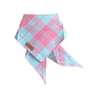 HKM-9281725 Pink Check Cotton Plaid Pet Scarf - Medium Size, Leisure Accessory