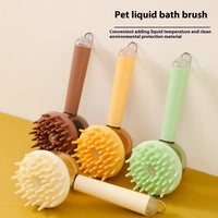 HKM-9281981 3-in-1 Bath Brush for Pets with Silicone Massage and De-fluffing Features