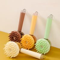 HKM-9281981 3-in-1 Bath Brush for Pets with Silicone Massage and De-fluffing Features