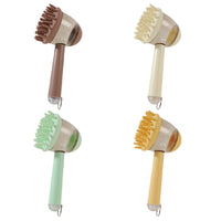 HKM-9281981 3-in-1 Bath Brush for Pets with Silicone Massage and De-fluffing Features