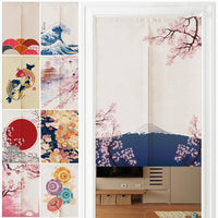 HKM-928211 Japanese Style Ukiyo-e Fabric Door Curtain - Decorative Home Entrance Drapery (Multiple Sizes Available)