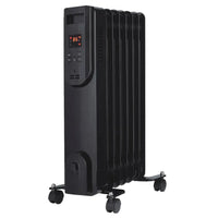 HKM-928275 Digital Electric Oil Filled Radiator Heater with Adjustable Thermostat and Remote Control, 1000W-2500W, 24-Hour Timer, LED Display