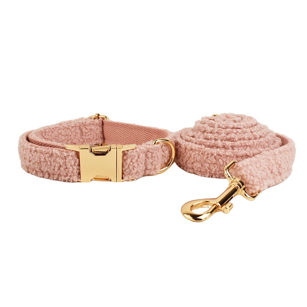 HKM-9283901 Three-Piece Dog Collar and Leash Set with Bow ¨C Durable Cloth Design