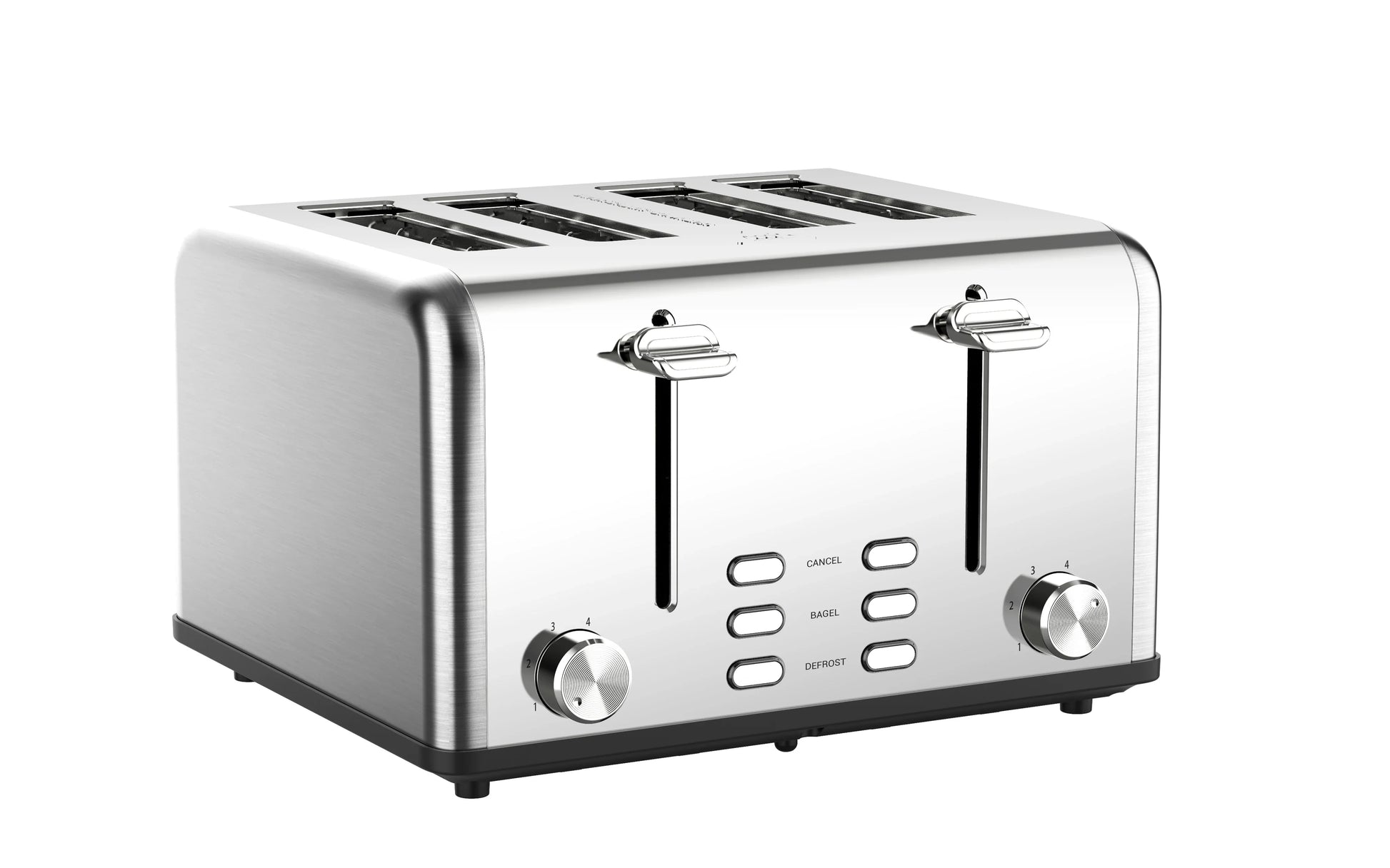 HKM-928403 Smart 4-Slice Stainless Steel Toaster with Custom LED Display for Sandwiches and Bread