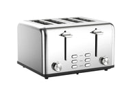 HKM-928403 Smart 4-Slice Stainless Steel Toaster with Custom LED Display for Sandwiches and Bread