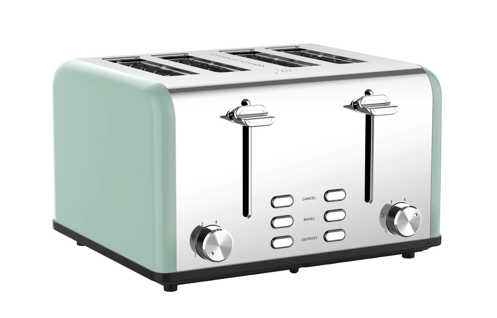 HKM-928403 Smart 4-Slice Stainless Steel Toaster with Custom LED Display for Sandwiches and Bread