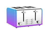 HKM-928403 Smart 4-Slice Stainless Steel Toaster with Custom LED Display for Sandwiches and Bread
