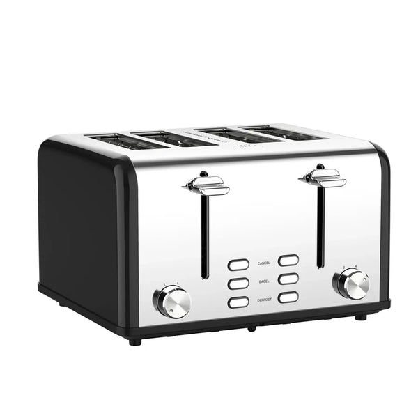 HKM-928403 Smart 4-Slice Stainless Steel Toaster with Custom LED Display for Sandwiches and Bread