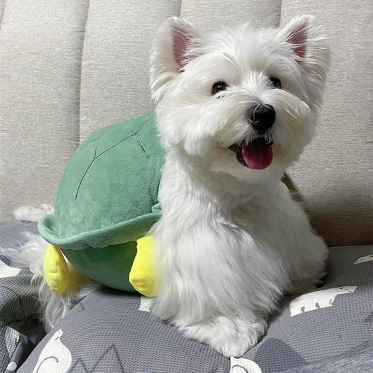HKM-9284669 Turtle Shell Pet Costume for Small Dogs - Natural Cotton Velvet - Size 20cm