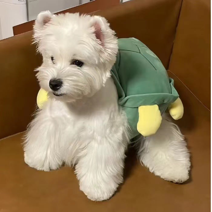 HKM-9284669 Turtle Shell Pet Costume for Small Dogs - Natural Cotton Velvet - Size 20cm