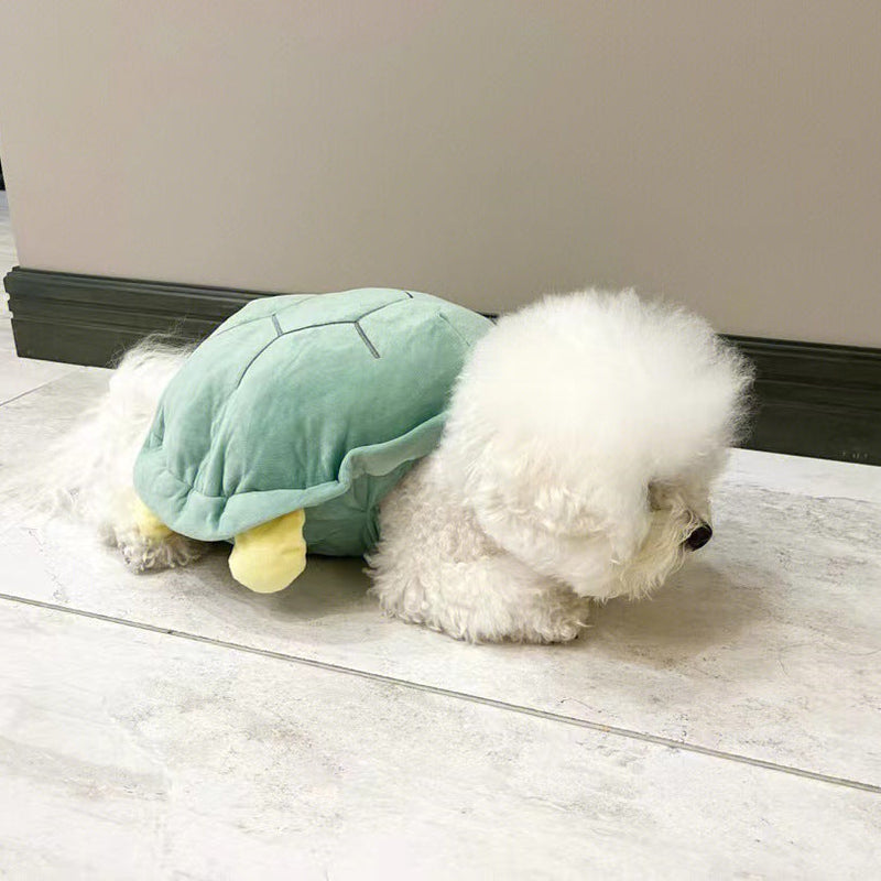 HKM-9284669 Turtle Shell Pet Costume for Small Dogs - Natural Cotton Velvet - Size 20cm