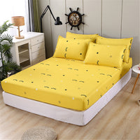 HKM-928467 Aloe Cotton Non-slip Mattress Protector Bed Sheet Cover with Floral Designs