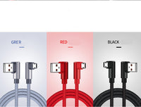 HKM-928531 Double Elbow Nylon Braided Android Data Cable for Mobile Charging - 5V 2.4A, 1m/2m/3m Options
