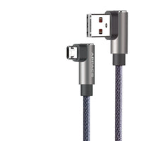 HKM-928531 Double Elbow Nylon Braided Android Data Cable for Mobile Charging - 5V 2.4A, 1m/2m/3m Options
