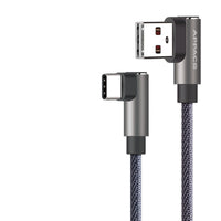 HKM-928531 Double Elbow Nylon Braided Android Data Cable for Mobile Charging - 5V 2.4A, 1m/2m/3m Options