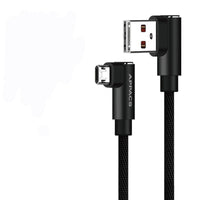 HKM-928531 Double Elbow Nylon Braided Android Data Cable for Mobile Charging - 5V 2.4A, 1m/2m/3m Options