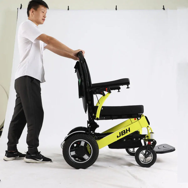 HKM-6320595 Heavy-Duty All-Terrain Folding Electric Wheelchair Dual 350W Motors 24V 20Ah Battery 21.7 Mile Range Alloy Frame