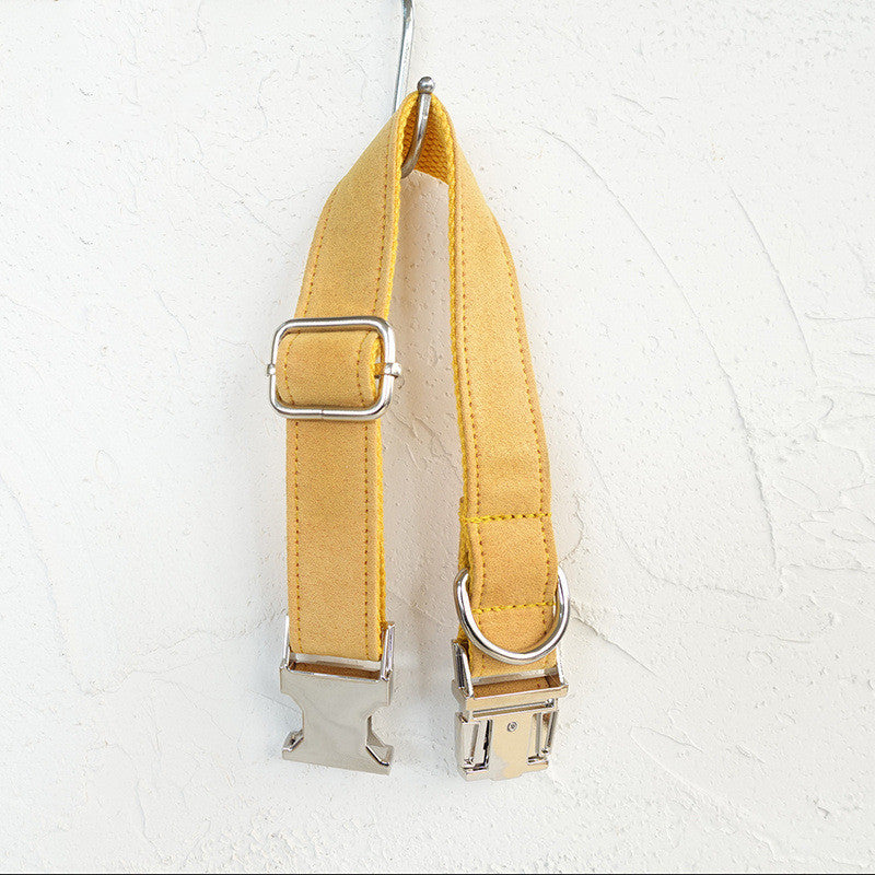 HKM-9285949 Customizable Yellow Velvet Adjustable Polyester Dog Collar