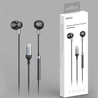 HKM-928659 Type-C Wired In-Ear Noise Cancelling Headphones with Mic for iPhone 15 and Samsung Devices