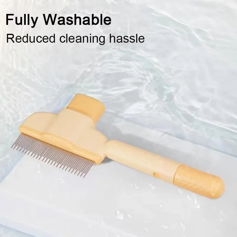 HKM-9287357 Pet Grooming Brush with One-Click Hair Removal for Gentle Cleaning and Anti-Mite Care for Dogs