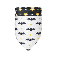 HKM-9287485 Halloween Dog Scarf with Cartoon Pumpkin and Bat Patterns - Triangular Polyester Bib