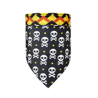 HKM-9287485 Halloween Dog Scarf with Cartoon Pumpkin and Bat Patterns - Triangular Polyester Bib