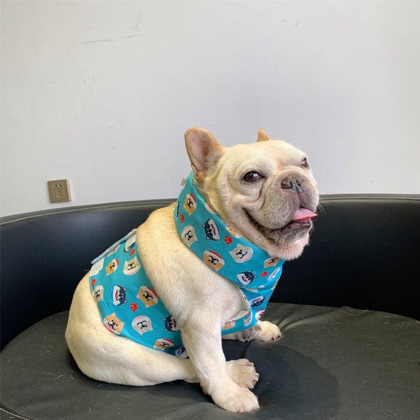 HKM-9288253 Cooling Scarf and Clothing Set for Dogs - Breathable Mesh, Canvas, Recyclable Ice Pack, Multiple Colors Available
