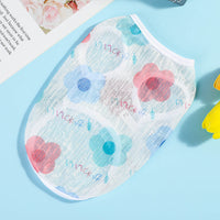HKM-9290429 Lightweight Summer Dog Vest - Stylish Casual Wear in Strawberry, Watermelon, Bear, Rose, Car, Floret, and Bird Designs, Various Sizes Available