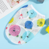 HKM-9290429 Lightweight Summer Dog Vest - Stylish Casual Wear in Strawberry, Watermelon, Bear, Rose, Car, Floret, and Bird Designs, Various Sizes Available