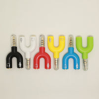 HKM-929043 Colorful 3.5mm Earphone Splitter Adapter for Mobile Phones, Laptops, and Tablets