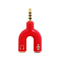 HKM-929043 Colorful 3.5mm Earphone Splitter Adapter for Mobile Phones, Laptops, and Tablets
