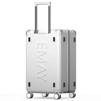 HKM-929043 Durable Hardshell PC Trolley Travel Suitcase with Aluminium Details, Ideal Carry-On Luggage