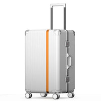 HKM-929043 Durable Hardshell PC Trolley Travel Suitcase with Aluminium Details, Ideal Carry-On Luggage