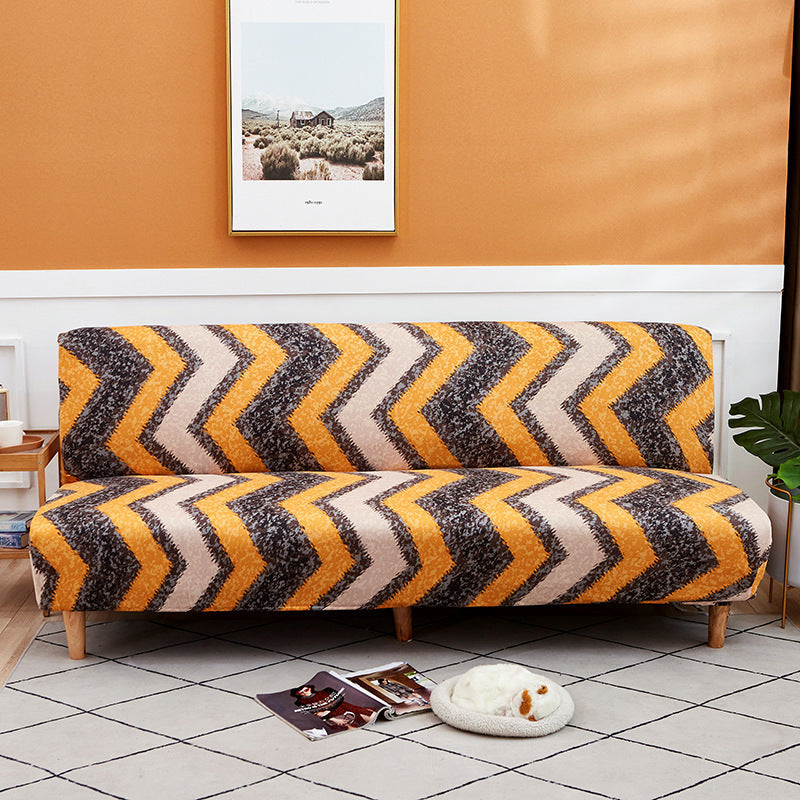 HKM-929043 Sofa Cover for Armrestless Sofa Bed - Modern Fabric Design in Multiple Colors