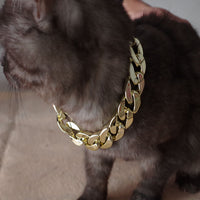 HKM-9291837 Gold-Plated Adjustable Pet Dog Necklace with Extended Chain Options