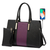 HKM-929363 Waterproof Leather Laptop Tote Bag for 15.6 Inch Laptops - Stylish and Spacious Handbag