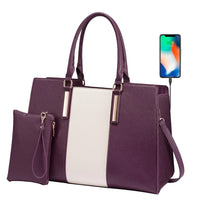 HKM-929363 Waterproof Leather Laptop Tote Bag for 15.6 Inch Laptops - Stylish and Spacious Handbag