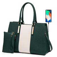 HKM-929363 Waterproof Leather Laptop Tote Bag for 15.6 Inch Laptops - Stylish and Spacious Handbag