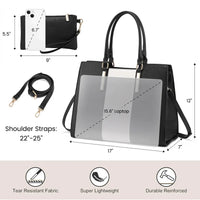 HKM-929363 Waterproof Leather Laptop Tote Bag for 15.6 Inch Laptops - Stylish and Spacious Handbag
