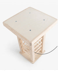 HKM-9294013 Multifunctional Wooden Straw Rack for Rabbits - Square Grass Frame, Large Size 36.5x24.5x16.5cm